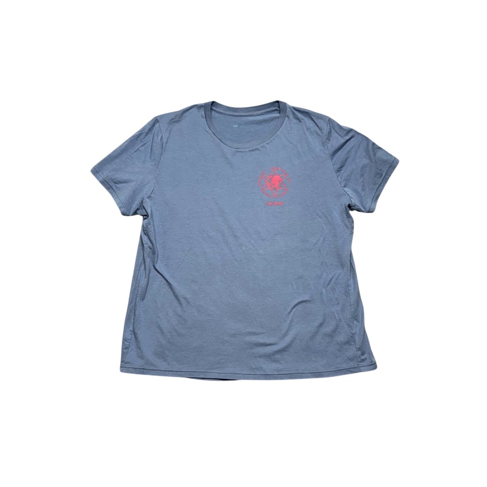 Janji Mens Runterra Bio T-Shirt XL Blue Graphic Running OEKO-TEX Sustainable ECO